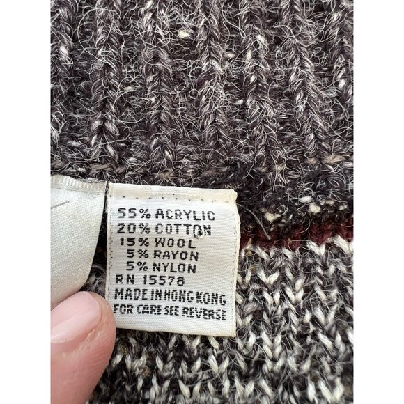 Vintage 90s Schroder Custom gray red plaid shawl cardigan 2X academia retro - Picture 4 of 7